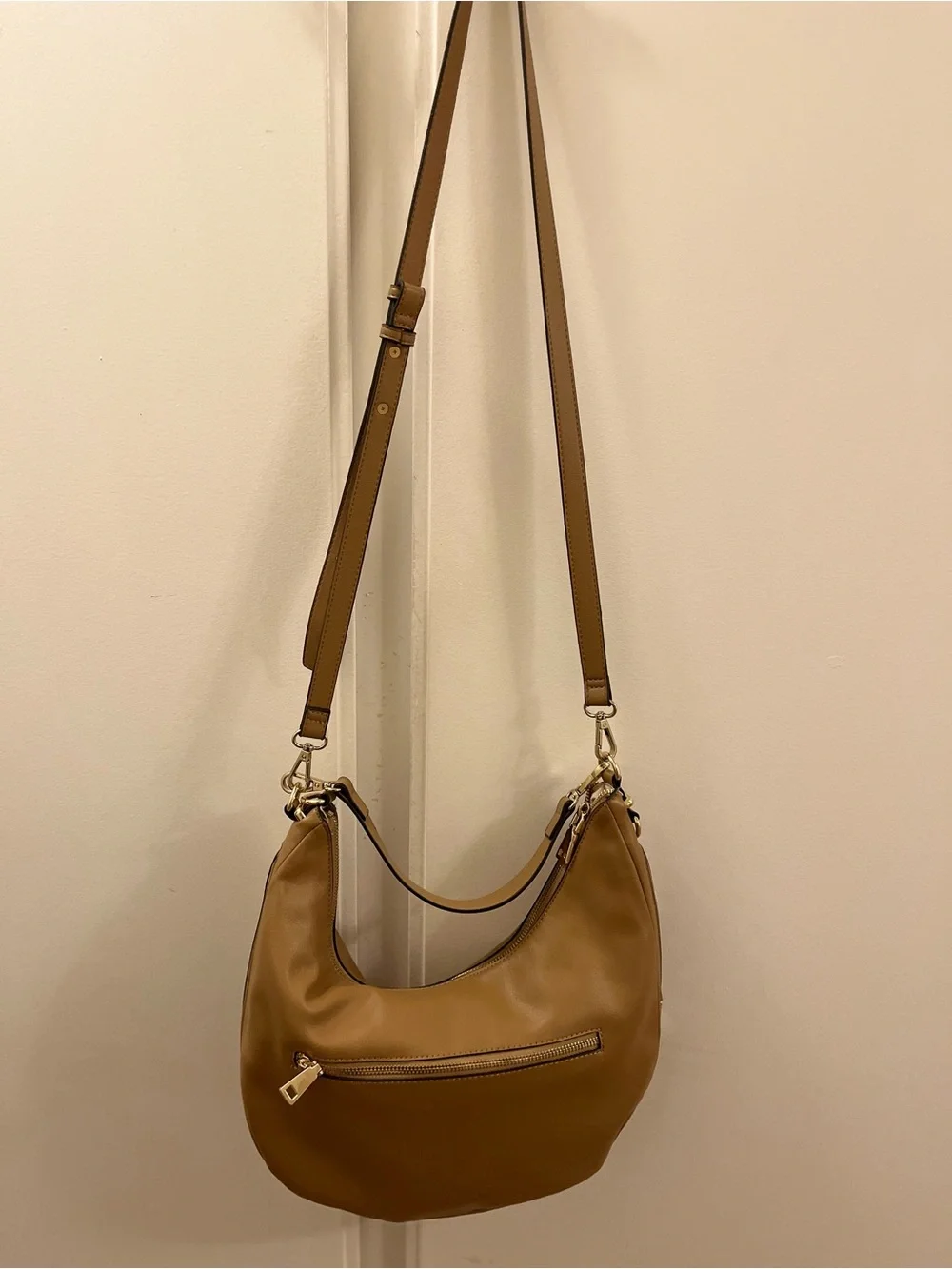 INC International Concepts Tan Convertible Hobo Bag with Gold Hardware-Like New